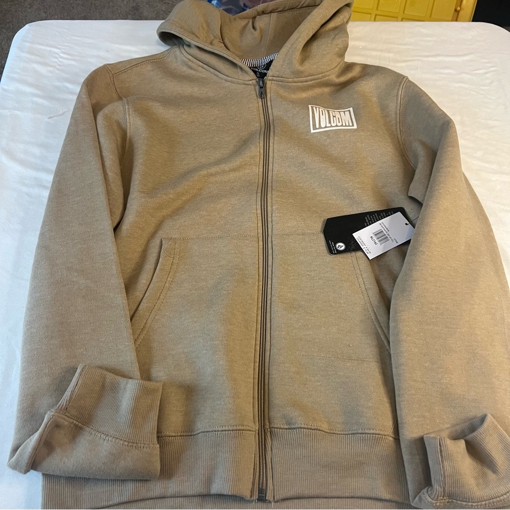 NWT‎ Volcom Watanite Graphic Full Zip Hoodie Stone Fleece Sweatshirt XL lounge